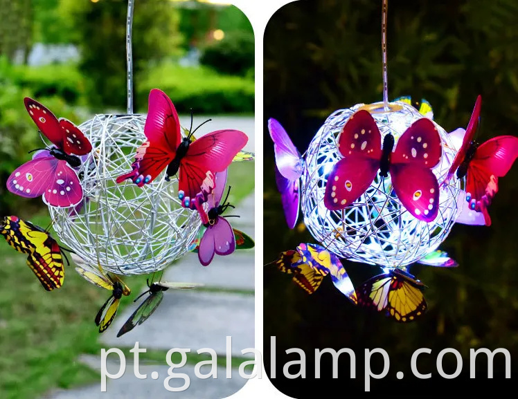 Luzes de cordas de borboleta movidas a solares encantadoras para o ambiente do jardim